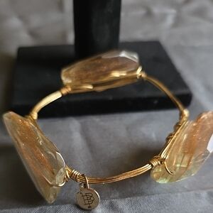 Source Unknown Gold Bracelet with Crystal Details
